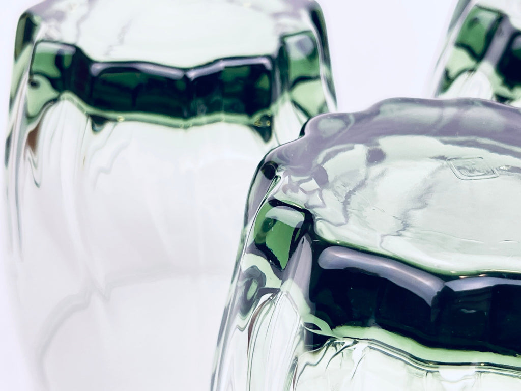 Product image for 'vintage starfire green anchor hocking glasses set of three 3 swirled bottom pattern' (view 50cc03)