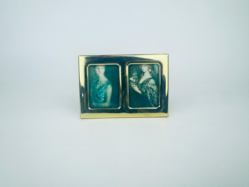Product image for 'vintage solid brass tabletop duo picture frame made in korea' (view 06cb89)