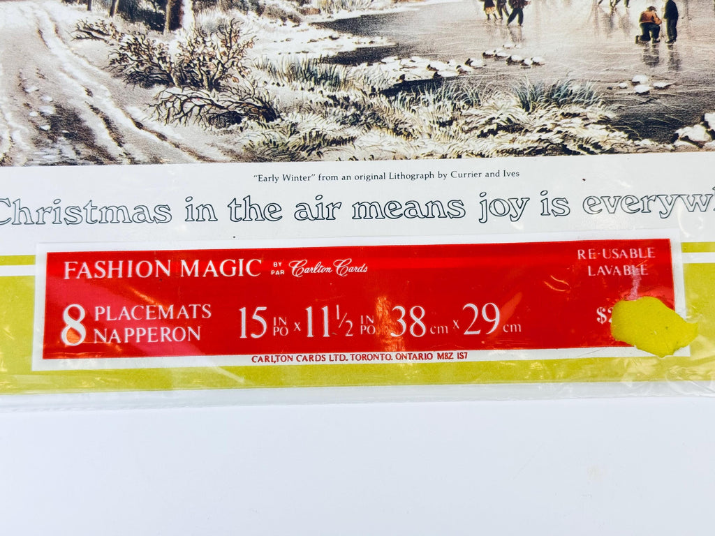 Product image for 'vintage christmas winter scene place mats set of eight 8 new old stock nos' (view 407dd5)