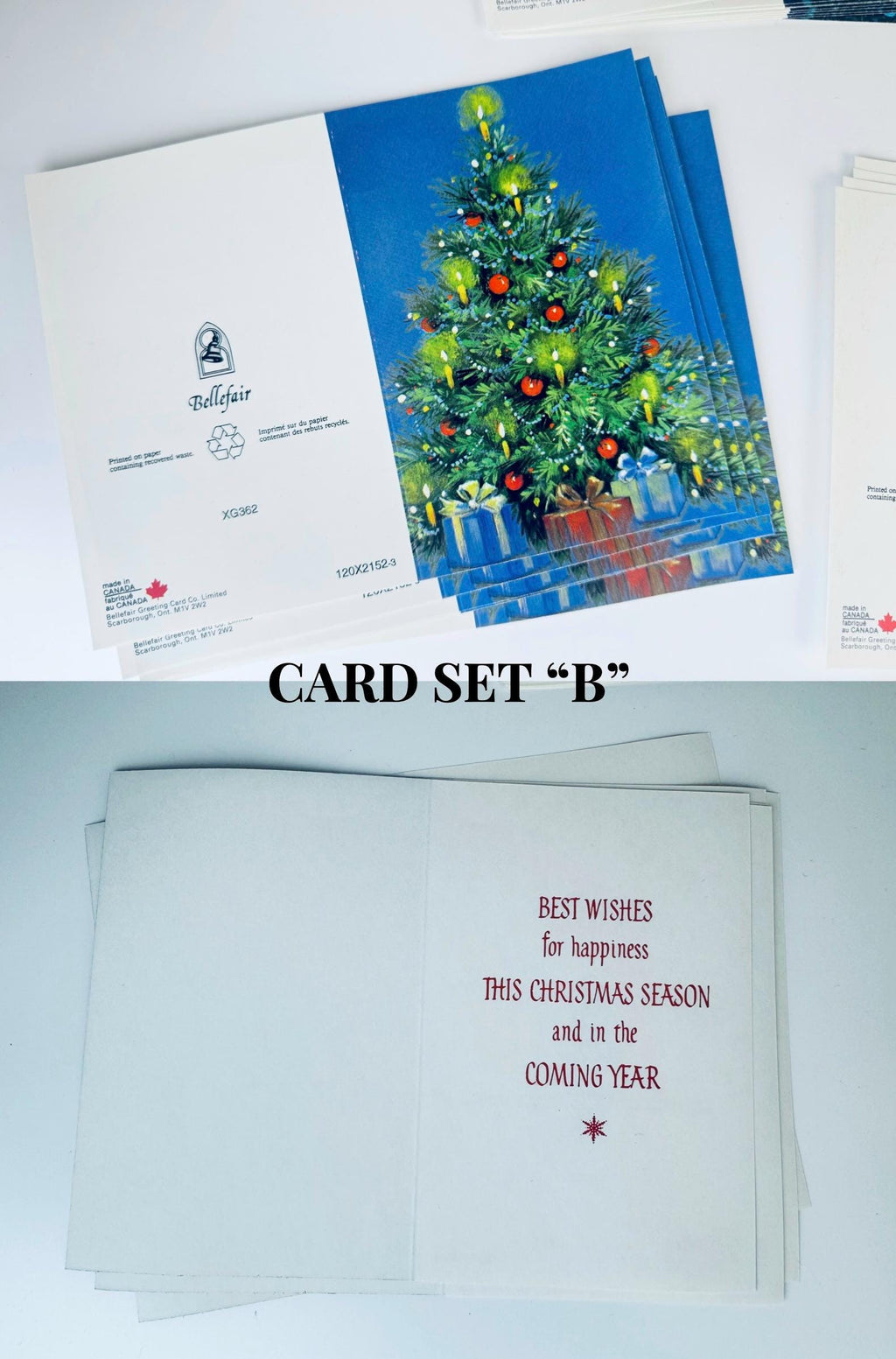 Product image for 'vintage bellefair christmas cards seasonal cards envelopes made in canada new old stock nos' (view 4dc410)