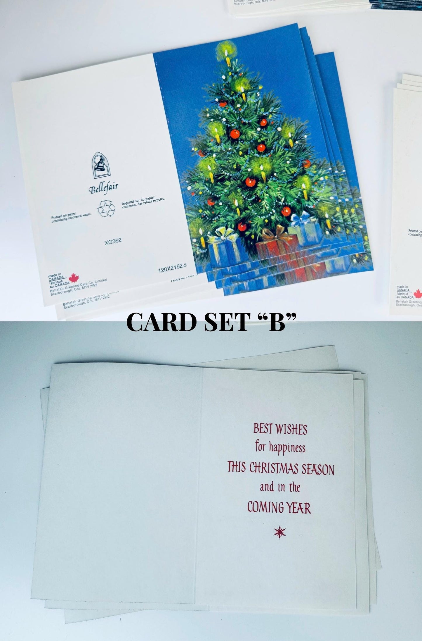 Product image for 'vintage bellefair christmas cards seasonal cards envelopes made in canada new old stock nos' (view 4dc410)