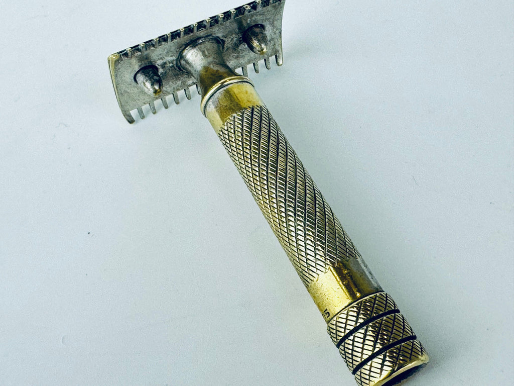 Product image for 'vintage antique gold silver metal razor blade mens shaving' (view 01b5c6)