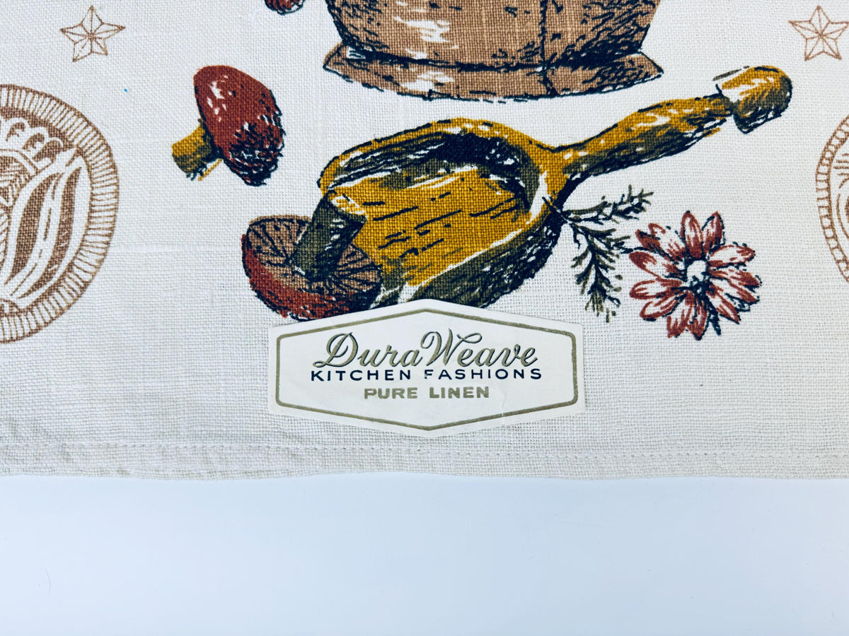 Product image for 'vintage old rustic kitchen linen tea towel duraweave kitchen fashions pure linen old country kitchen statement towel made in poland' (view e89fe0)