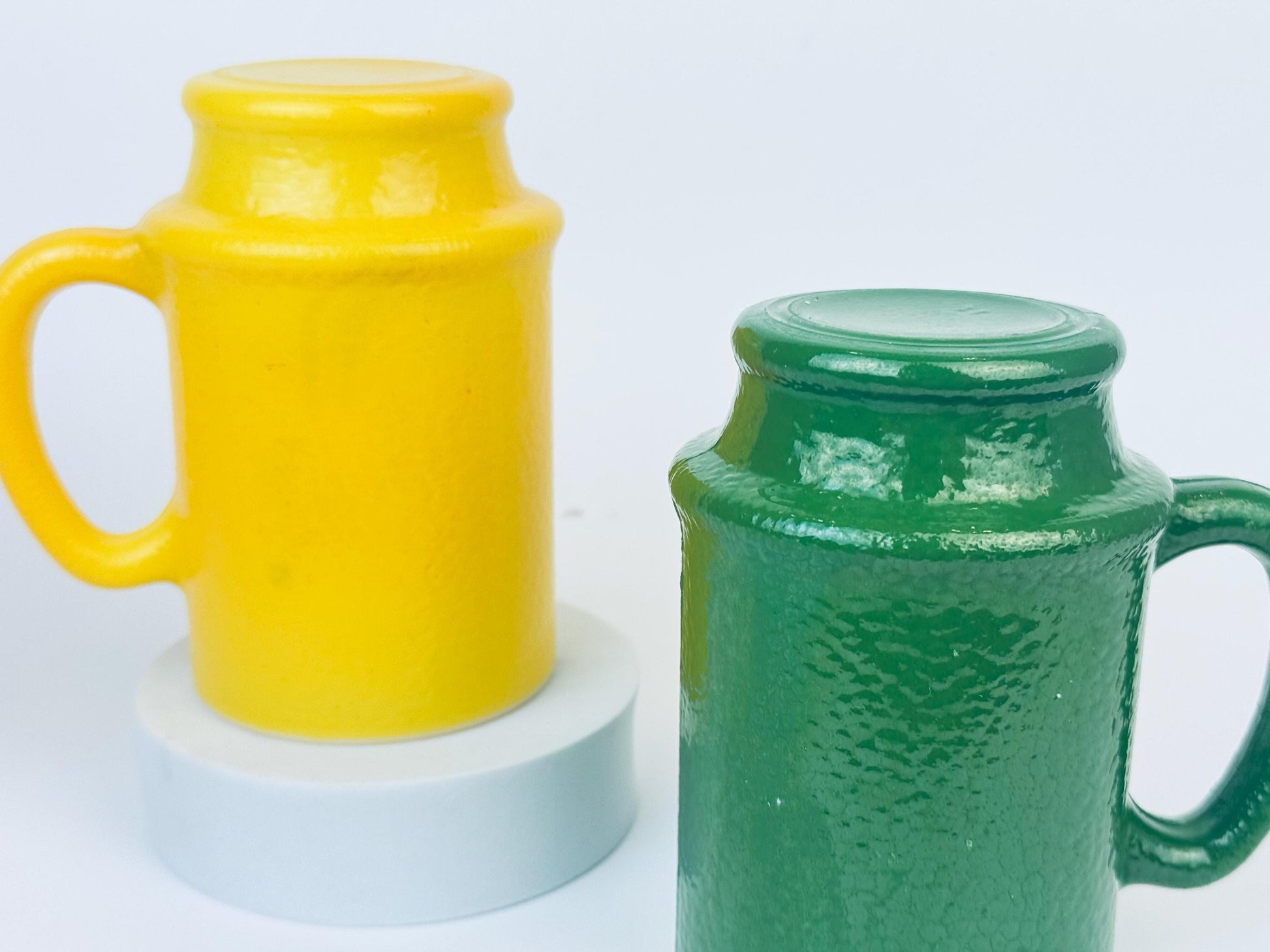 Product image for 'vintage hazel atlas orange peel textured milk glass pedestal mug lemon lime colours sold separately' (view 2dd84f)