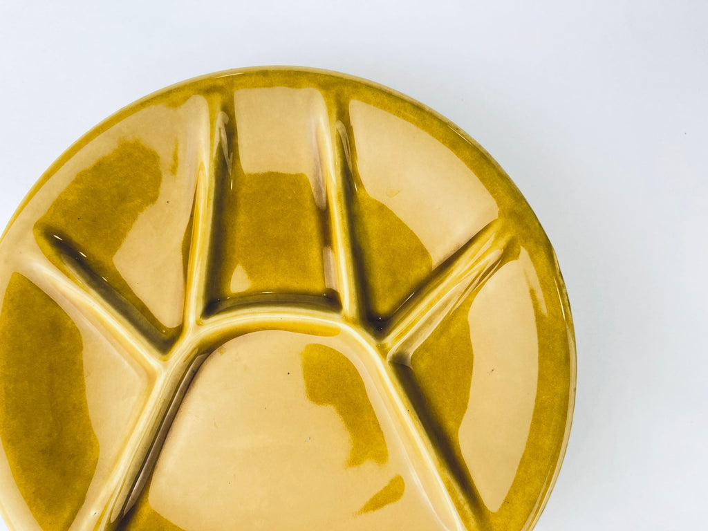 Product image for 'vintage keralux boch freres belgium ceramic fondue cheese sushi plates 9 set of 4 four honey coloured glazed' (view 4730ac)