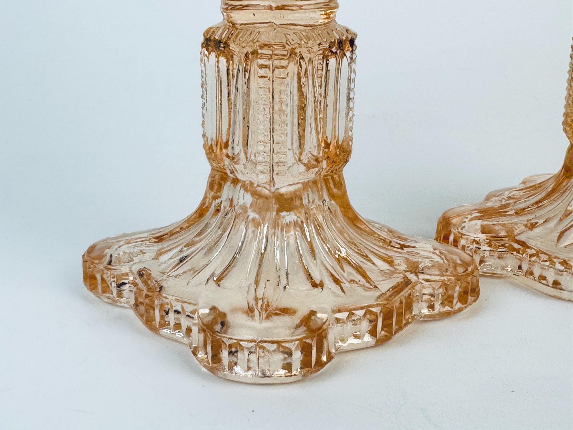 Product image for 'vintage pink blush depression glass candlestick holders set of two 2' (view 1ff8e3)
