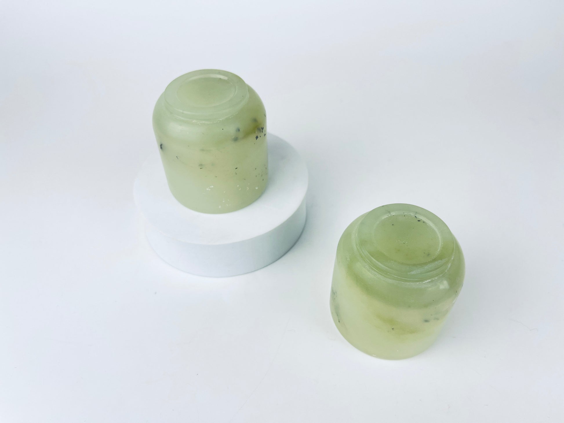 Product image for 'vintage antique chinese white jade stone wine tea cups set of two 2' (view 2bf3f2)