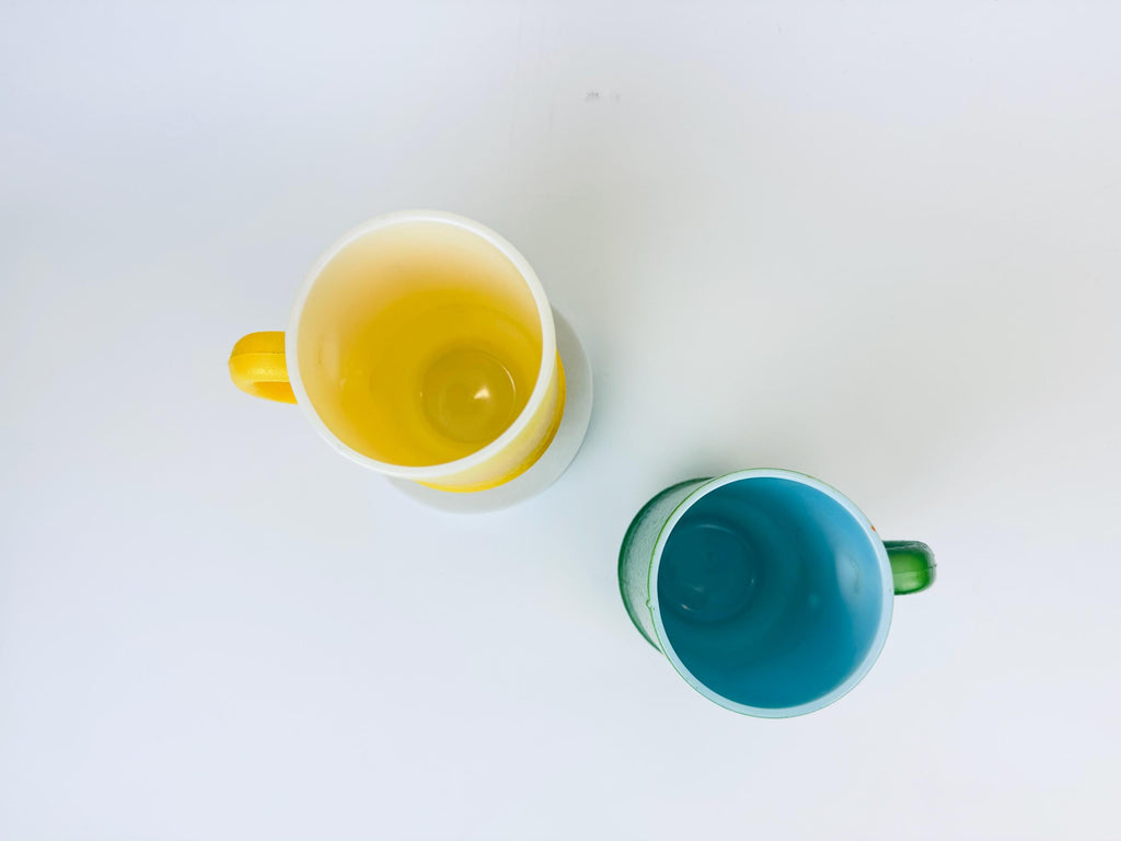 Product image for 'vintage hazel atlas orange peel textured milk glass pedestal mug lemon lime colours sold separately' (view 5a33c3)