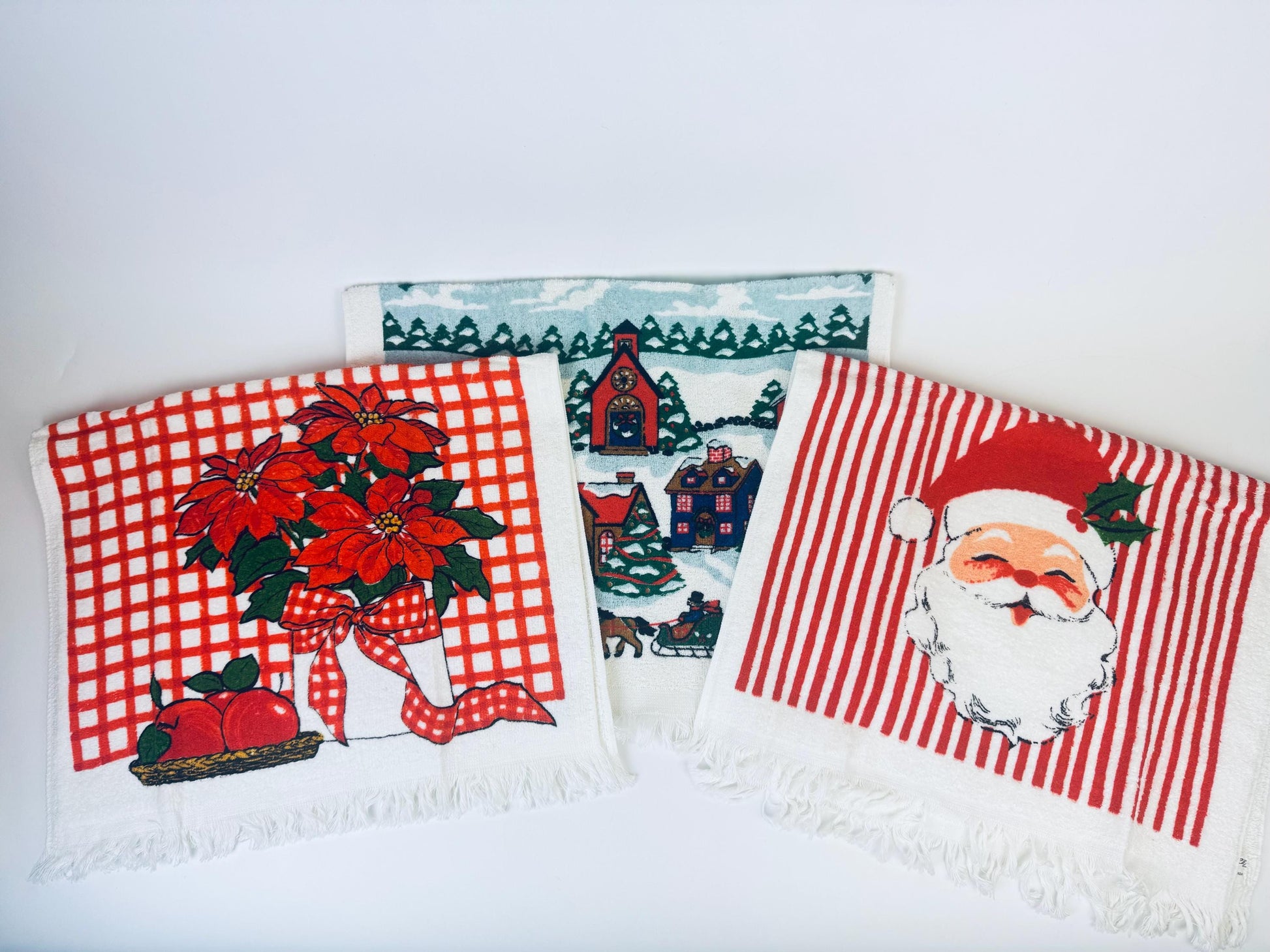 Product image for 'vintage christmas fringe hand towels new old stock nos sold separately' (view a02b61)