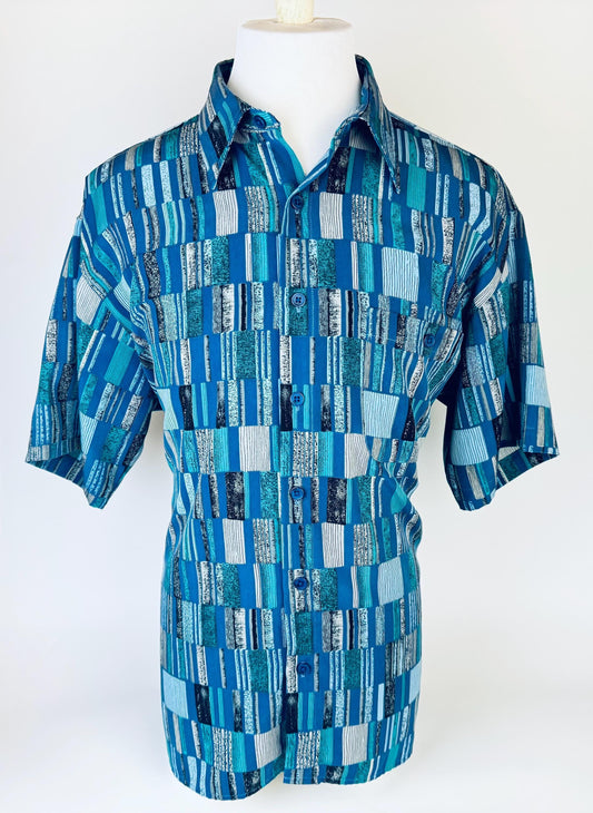 Product image for 'vintage danelli 1990s short sleeve button up abstract shirt size large l made in canada' (view 361090)