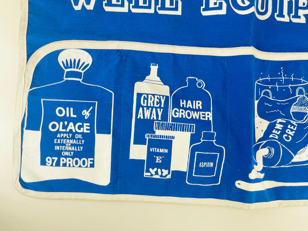 Product image for 'vintage blue white mens pocket apron 50th birthday gift 50 and well equiped made in canada' (view 7be500)
