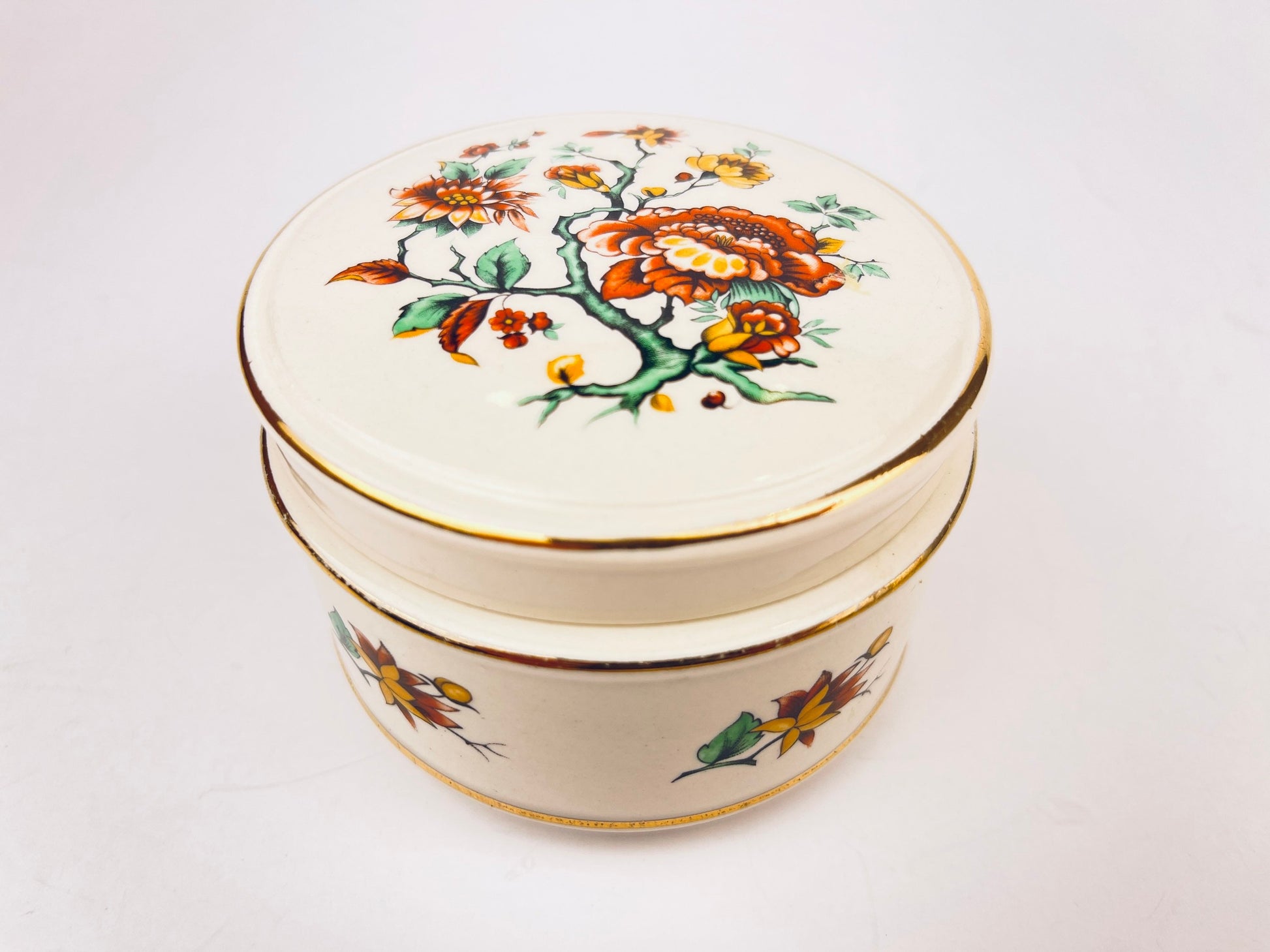 Product image for 'vintage sadler england round ceramic floral pattern keepsake jewellery jar' (view 021bc2)