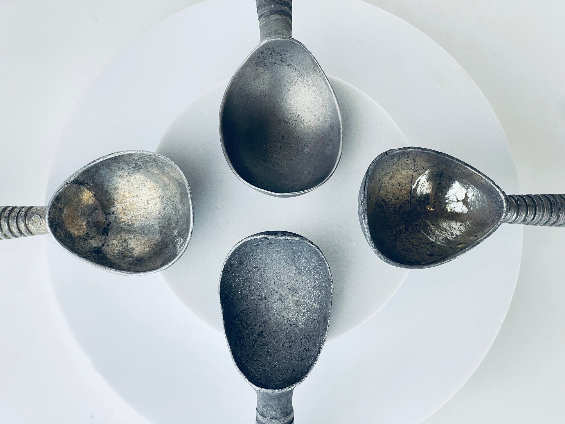 Product image for 'vintage ribbed silver metal ice cream spoon scooper sold separately' (view bfc05a)