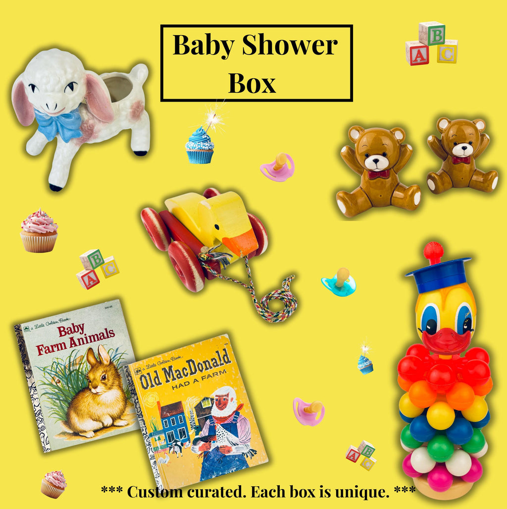 Product image for 'vintage curated mystery gift box wedding housewarming mothers fathers day baby shower valentines day anniversary gift' (view c206e9)