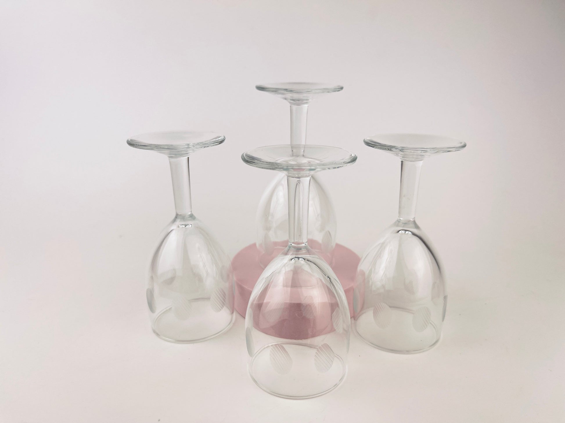 Product image for 'vintage etched polka dot clear port sherry glasses set of four 4' (view e50b3f)
