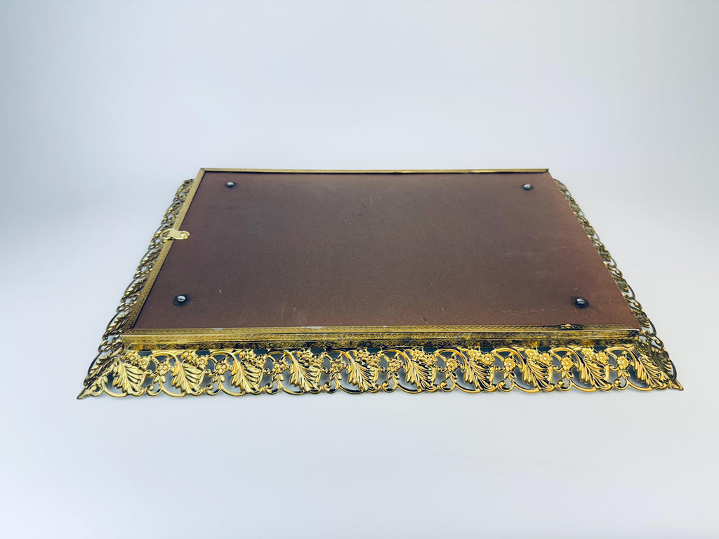 Product image for 'vintage ornate gold metal filigree wall mounted picture frame 9 x 14' (view 325102)
