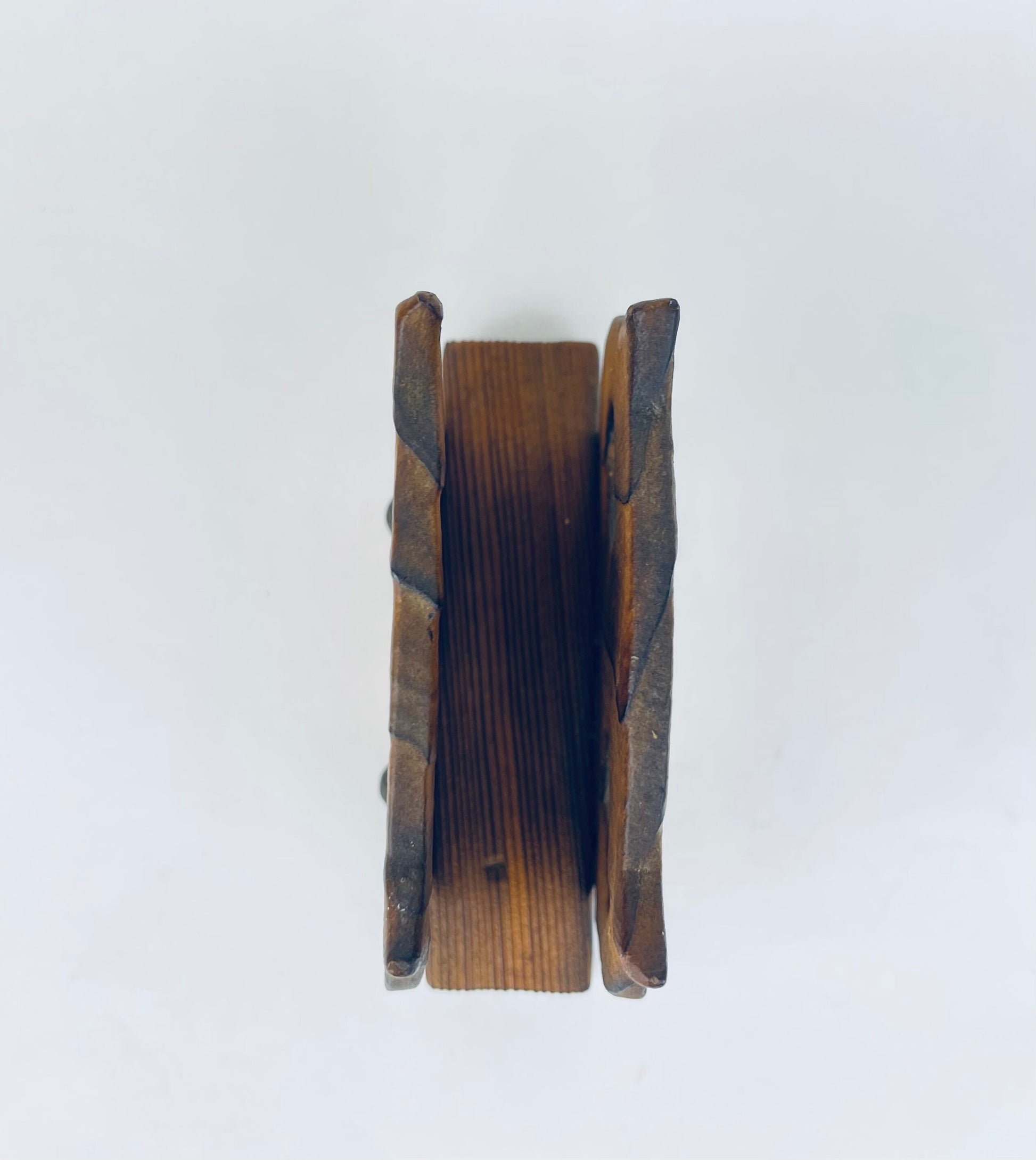Product image for 'vintage wood owl napkin file holder textured wood grain metal rivets' (view 57aec1)