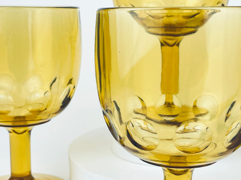 Product image for 'vintage pressed glass thumbprint oversized chalice schooner beer goblet wine glass bartlett collins sold separately' (view 893bcd)