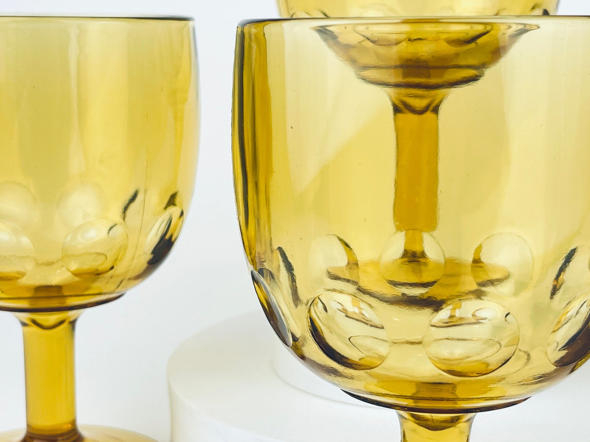 Product image for 'vintage pressed glass thumbprint oversized chalice schooner beer goblet wine glass bartlett collins sold separately' (view 893bcd)