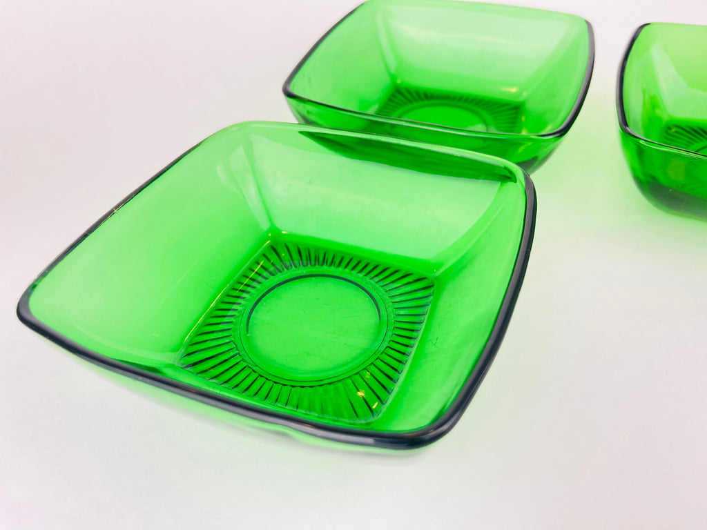 Product image for 'vintage anchor hocking green glass square bowls sold separately' (view 3d940f)