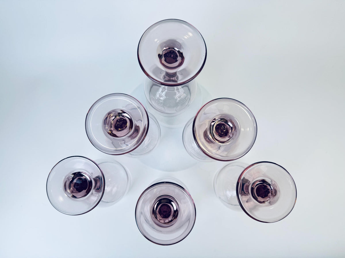 Product image for 'vintage plum purple libbey wine glasses set of six 6' (view 0c8688)
