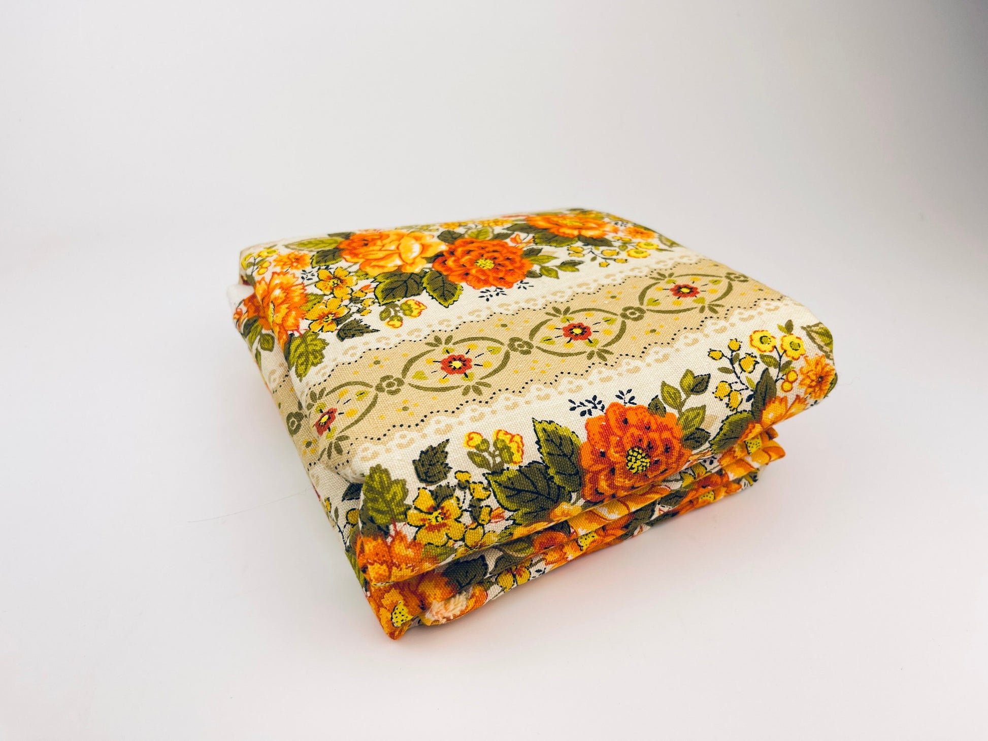 Product image for 'vintage preshrunk floral cotton fabric 43 x 70 house home draperies inc' (view cc4491)