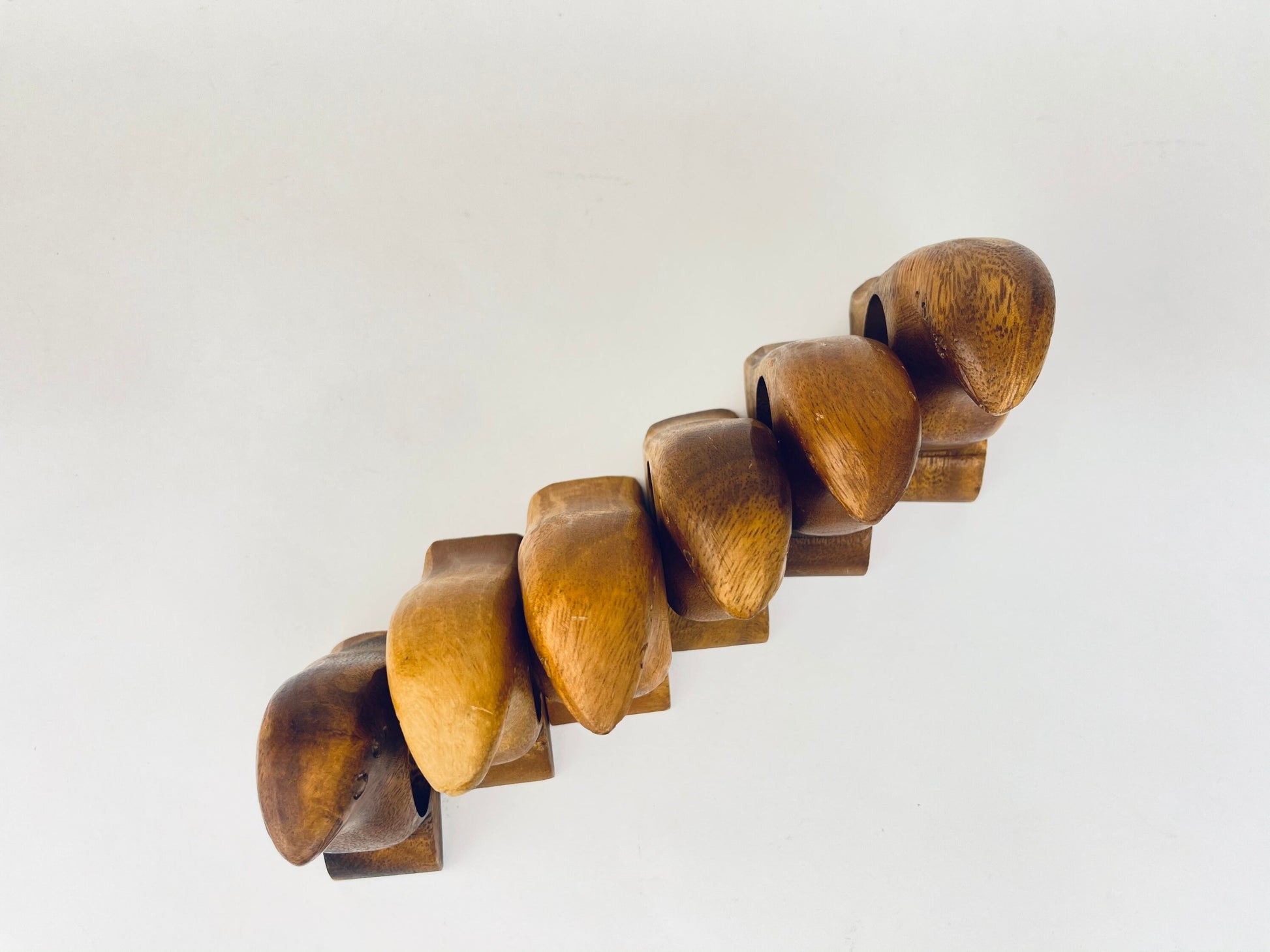 Product image for 'vintage hand carved wooden sea lion napkin ring holders set of five 5' (view 2c7247)