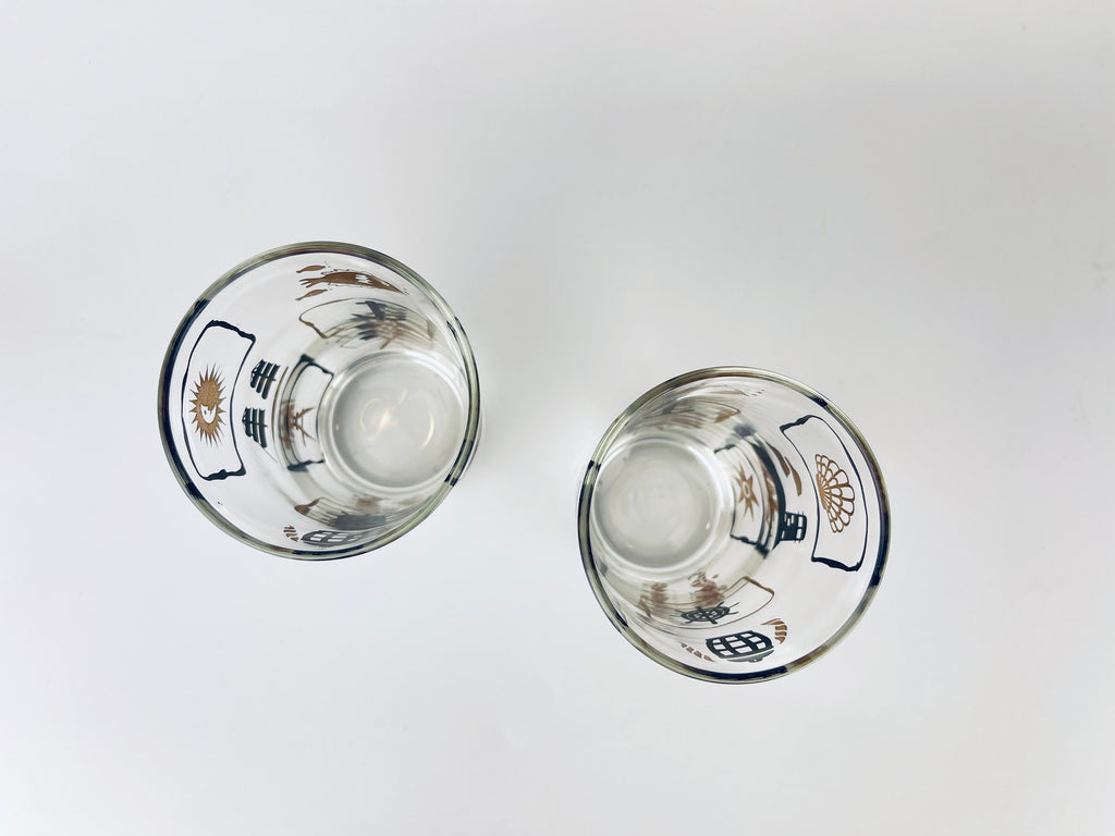 Product image for 'vintage dominion glass nautical pattern highball glasses set of two 2' (view 7af506)