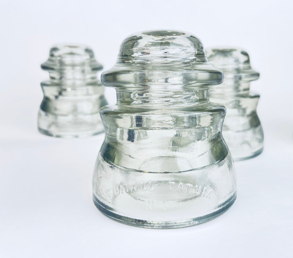Product image for 'vintage whithall tatum heavy clear glass insulator made in usa sold separately' (view ceb057)