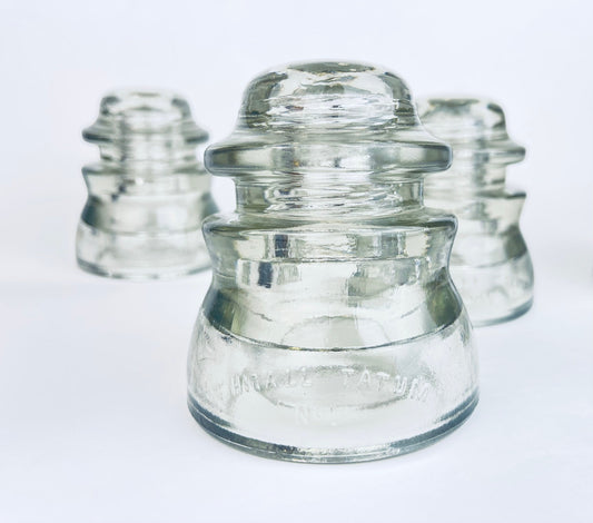 Product image for 'vintage whithall tatum heavy clear glass insulator made in usa sold separately' (view ceb057)