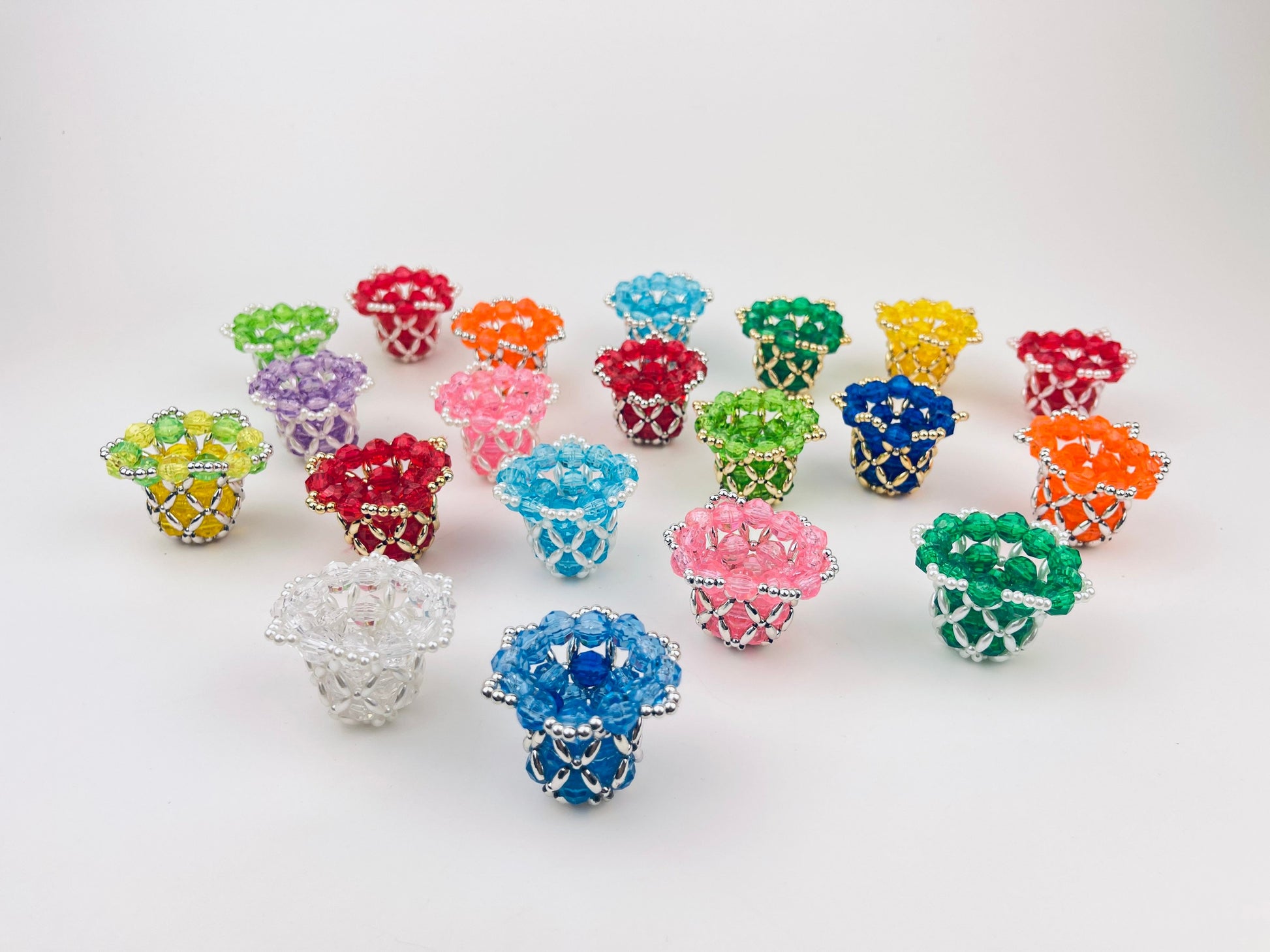 Product image for 'vintage handmade beaded bell christmas light reflectors various colours sold individually' (view 468b3b)