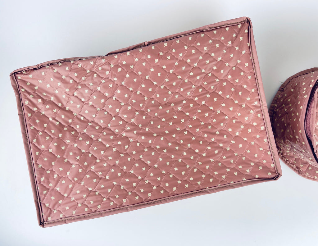 Product image for 'vintage purple beige collapsible quilted plastic china storage bags made in taiwan set of two 2' (view 94125c)
