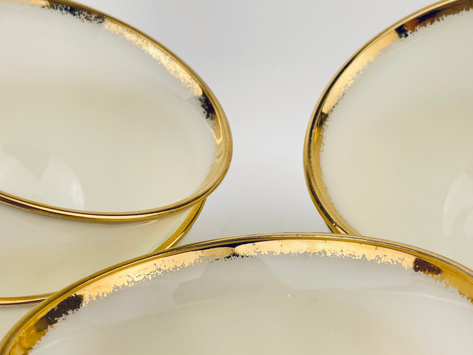 Product image for 'vintage fire king white gold gilt trim milk glass tea cup saucer replacement made in usa' (view ea7bcb)