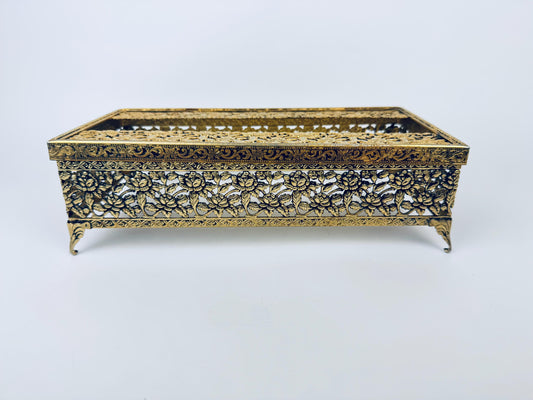 Product image for 'vintage gold filigree tissue box cover hollywood regency glamour' (view a0639b)
