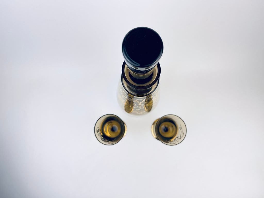 Product image for 'vintage bohemia crystal black gold floral decanter set mid century elegance' (view 545ea5)