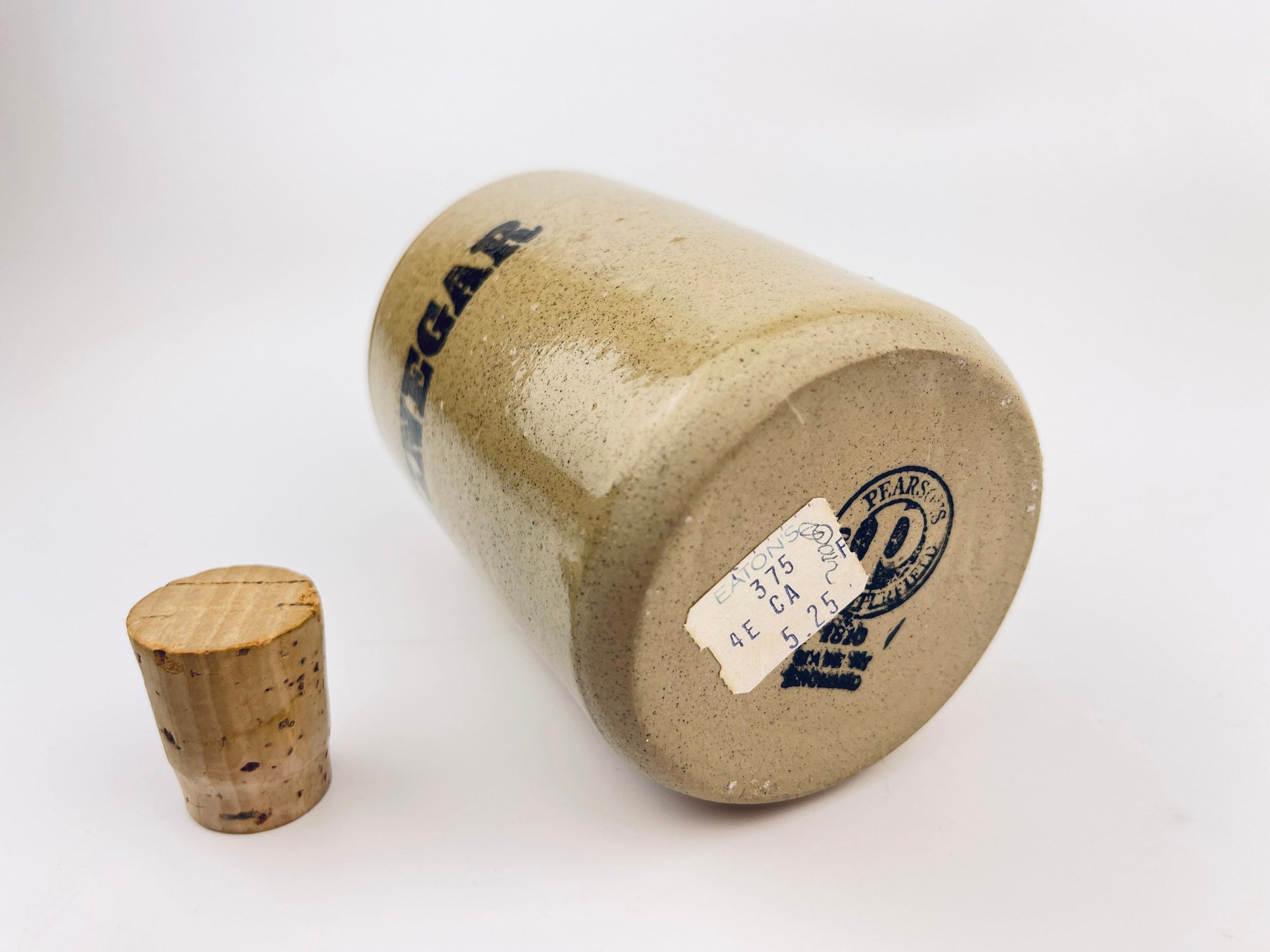 Product image for 'vintage vinegar stoneware dispenser pearsons of chesterfield 1810 made in england eatons canada' (view b5d37a)