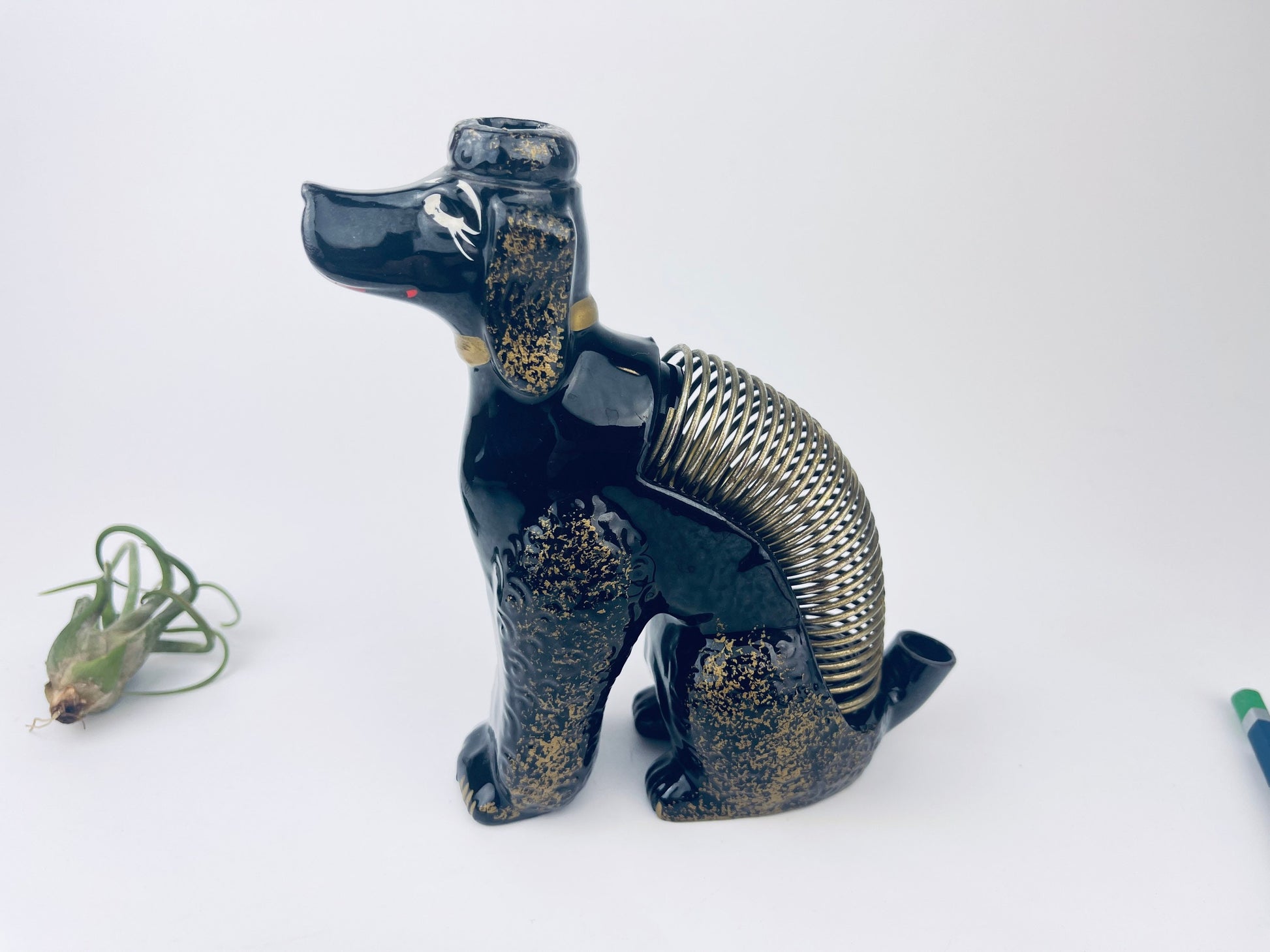 Product image for 'vintage red clay poodle dog desktop organizer letter pen holder' (view 579fa6)