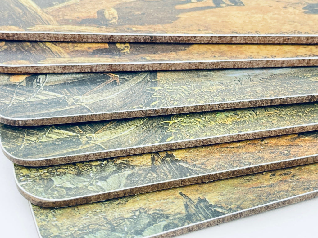 Product image for 'vintage rectangular placemats john constable ra clover leaf set of four 4 melamine table mats made in united kingdom' (view 8d923a)