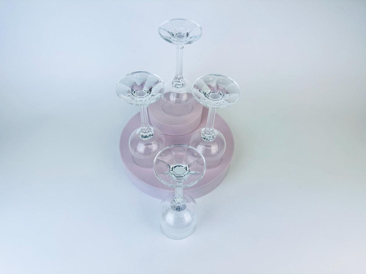 Product image for 'vintage diana bohemia clear crystal liqueur glassware set of four 4 made in czechoslovakia' (view bc856b)