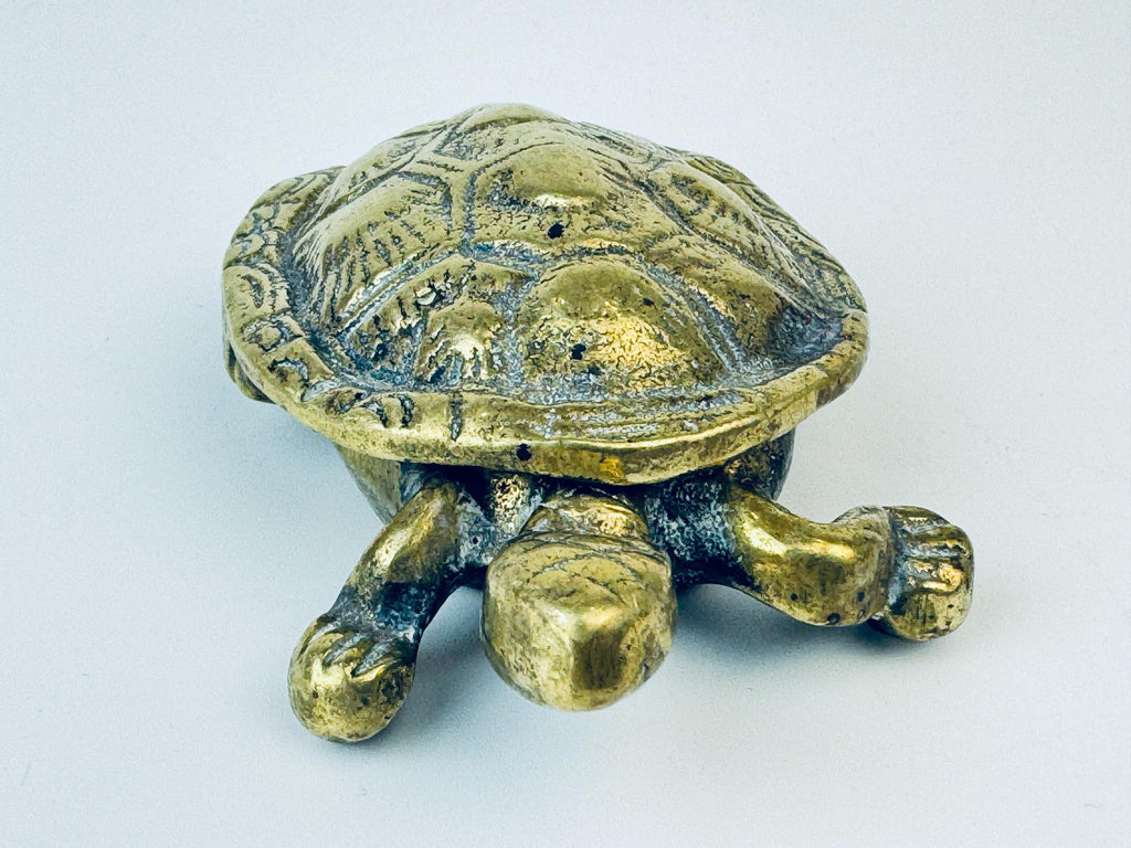 Product image for 'vintage solid brass turtle lidded trinket dish attractive aged metal patina' (view 17d07d)