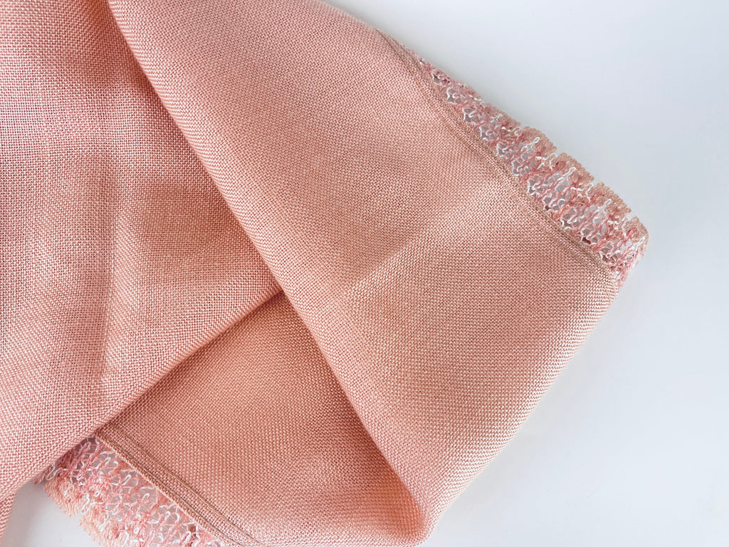 Product image for 'vintage light pink square tablecloth 30 x 31 made in western germany 100 polyacryl' (view 138c21)