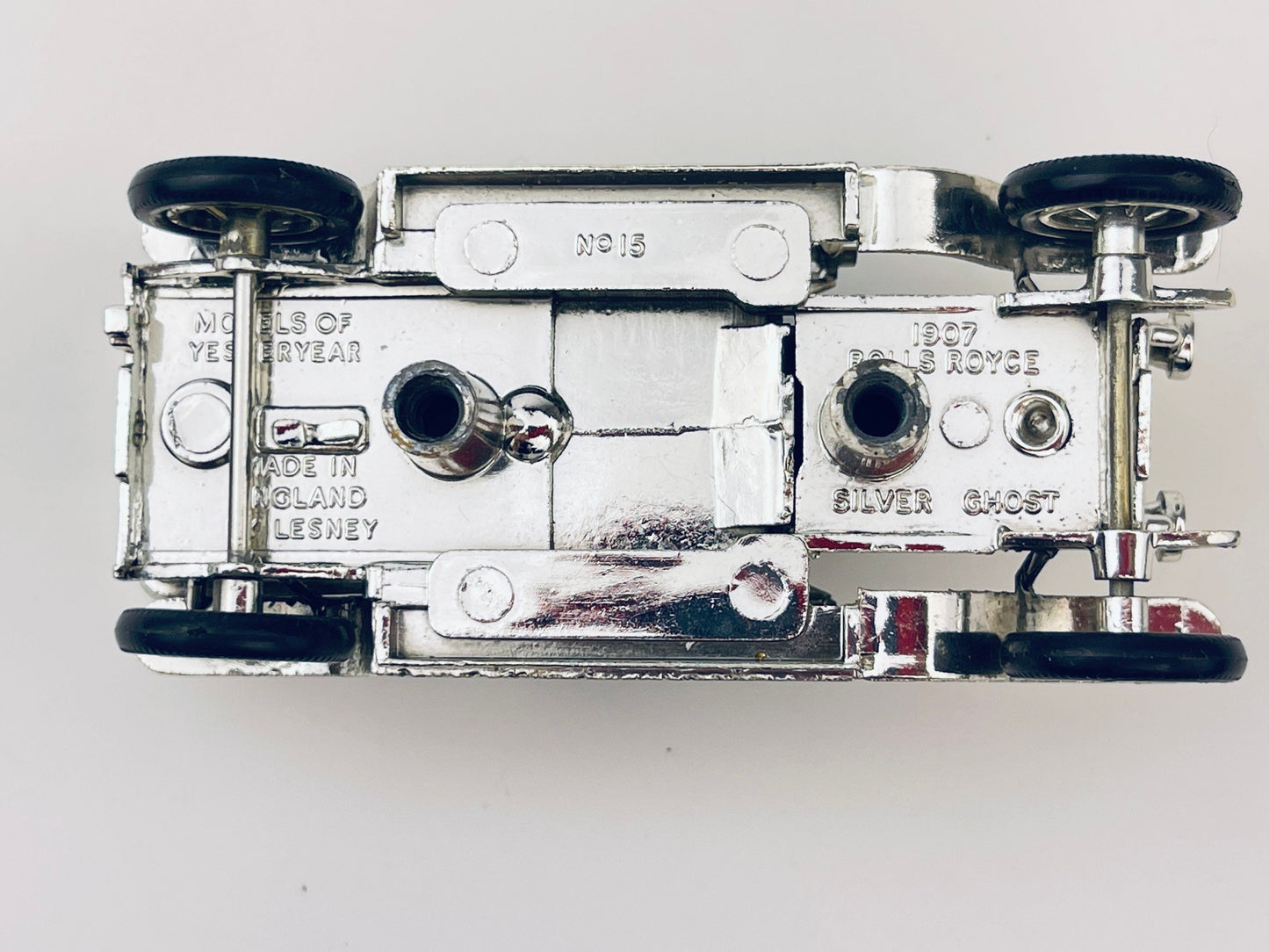 Product image for 'vintage antique car stainless steel ashtray 1907 rolls royce silver ghost made in england by lesney models of yesteryear' (view 16111d)