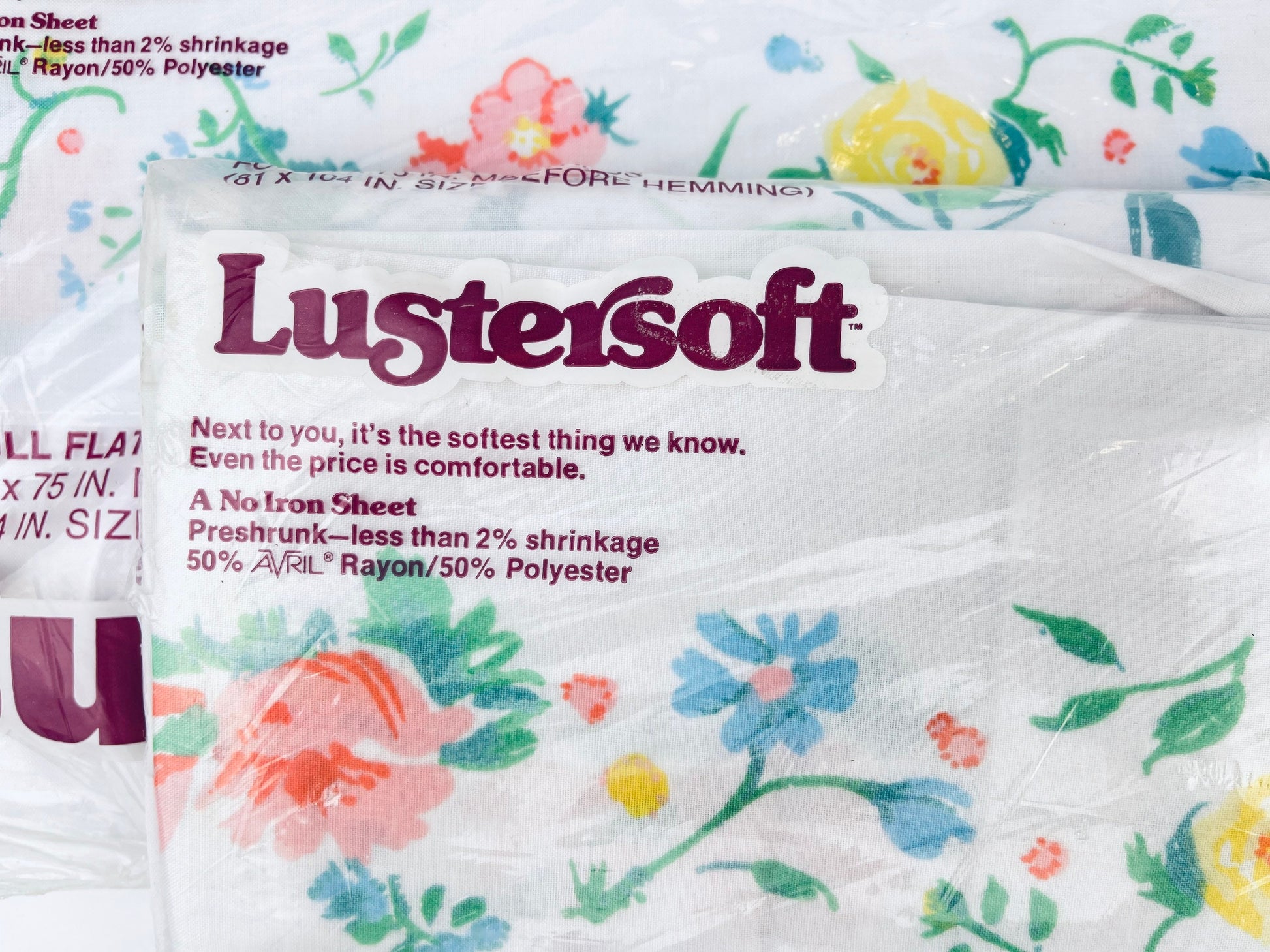 Product image for 'vintage burlington lustersoft full double flat sheet pillow case new old stock nos made in canada sold separately' (view e3cf78)