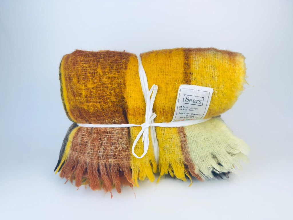 Product image for 'vintage sears plaid fringe blanket throw made in italy' (view ed8e99)