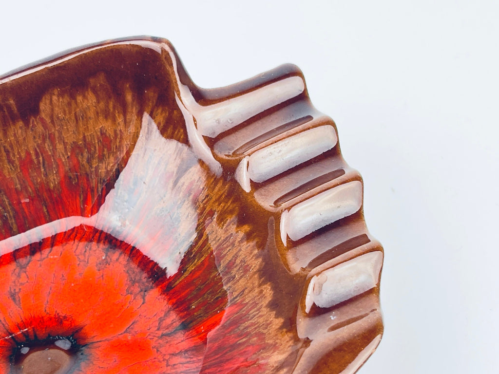 Product image for 'vintage mcmaster canada drip glazed red clay ashtray made in canada' (view c53034)