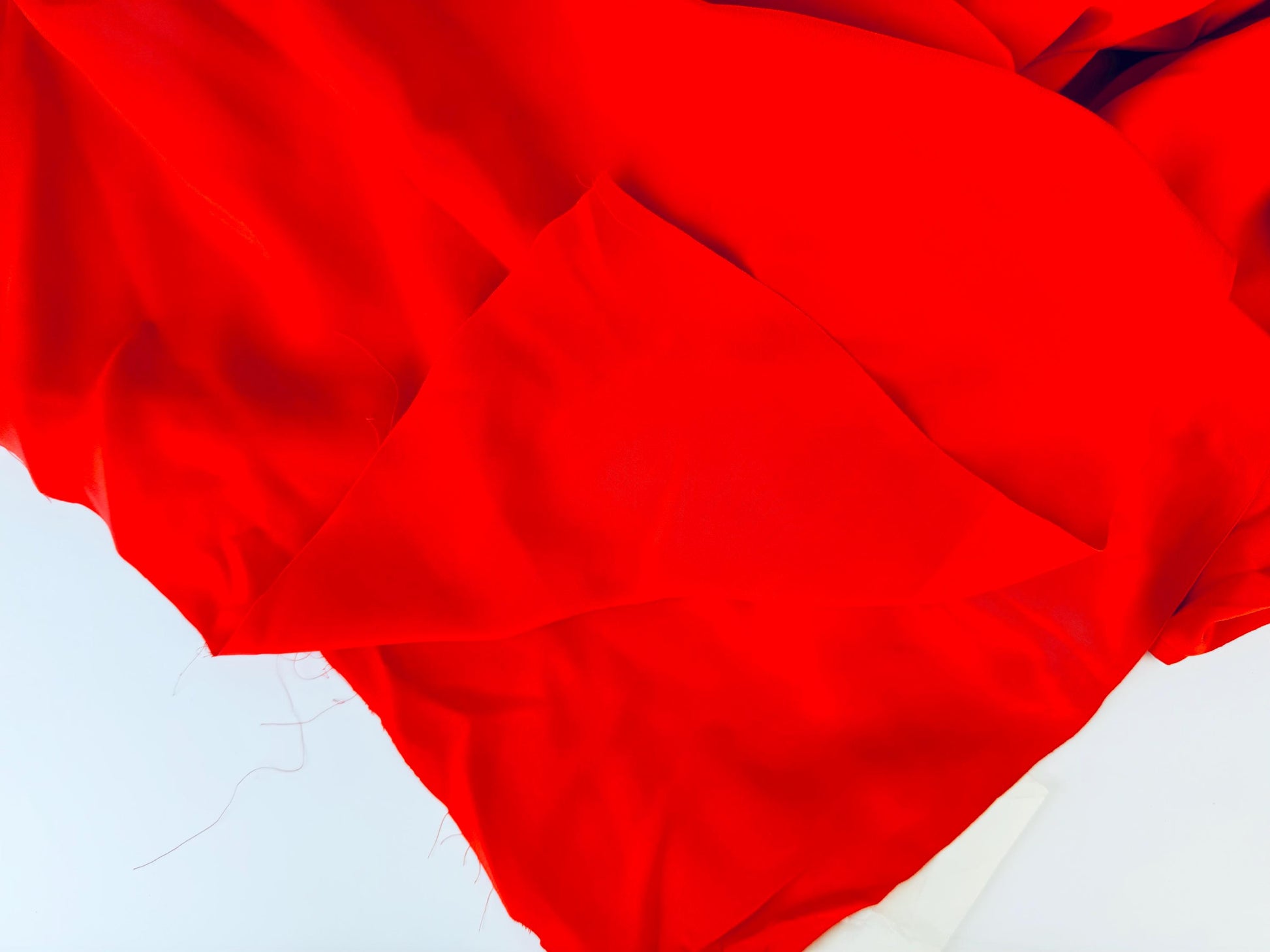 Product image for 'vintage bright scarlet red silky feel polyester fabric material 44 x 100' (view 6b295a)