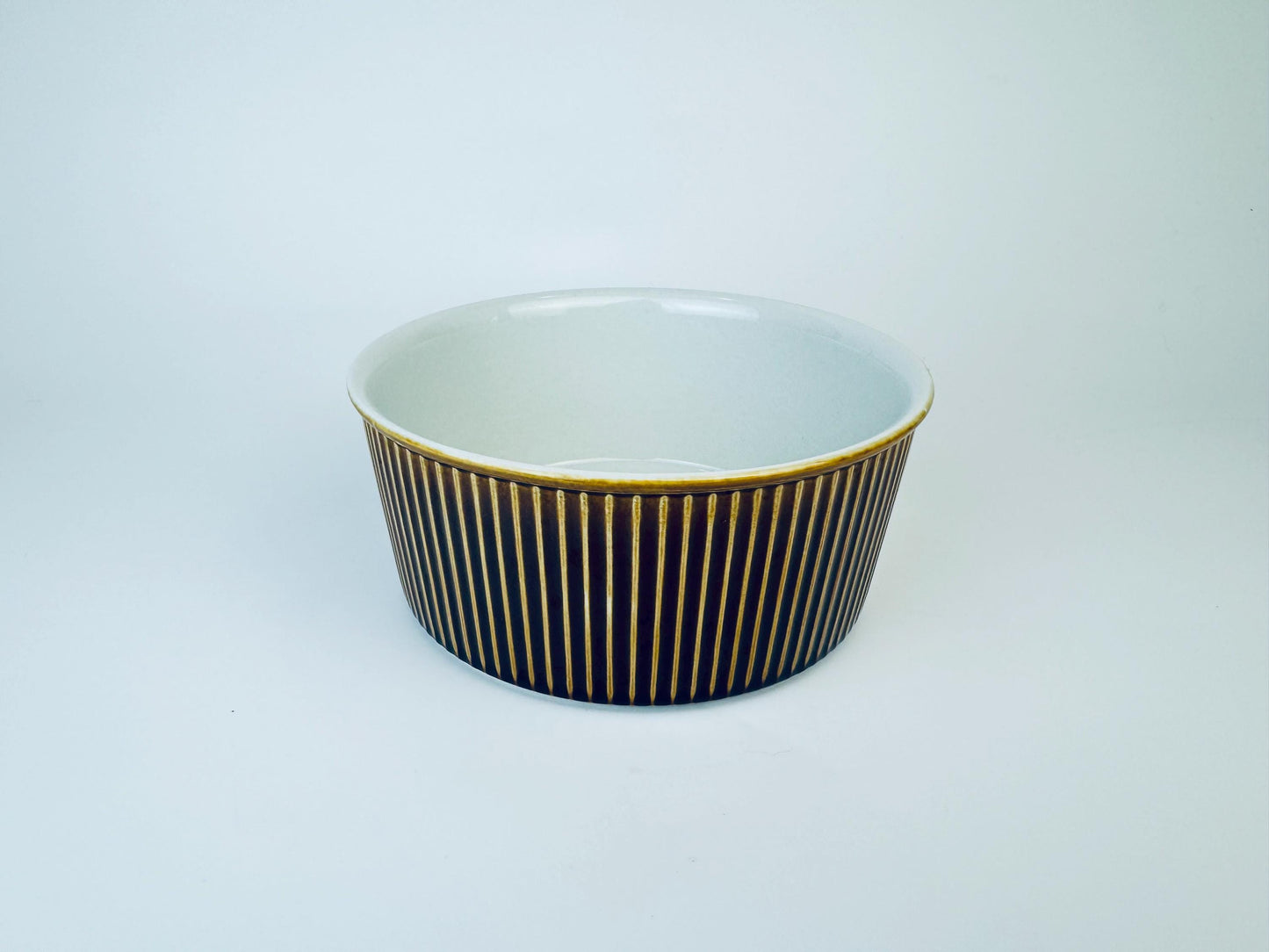 Product image for 'vintage villeroy boch rubbed brown glazed souffle casserole dish made in luxembourg sold separately' (view 5f3b0f)
