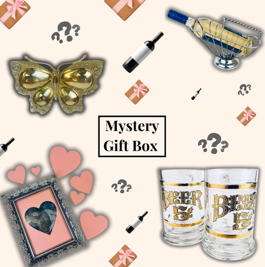 Product image for 'vintage curated mystery gift box wedding housewarming mothers fathers day baby shower valentines day anniversary gift' (view 1f8b89)