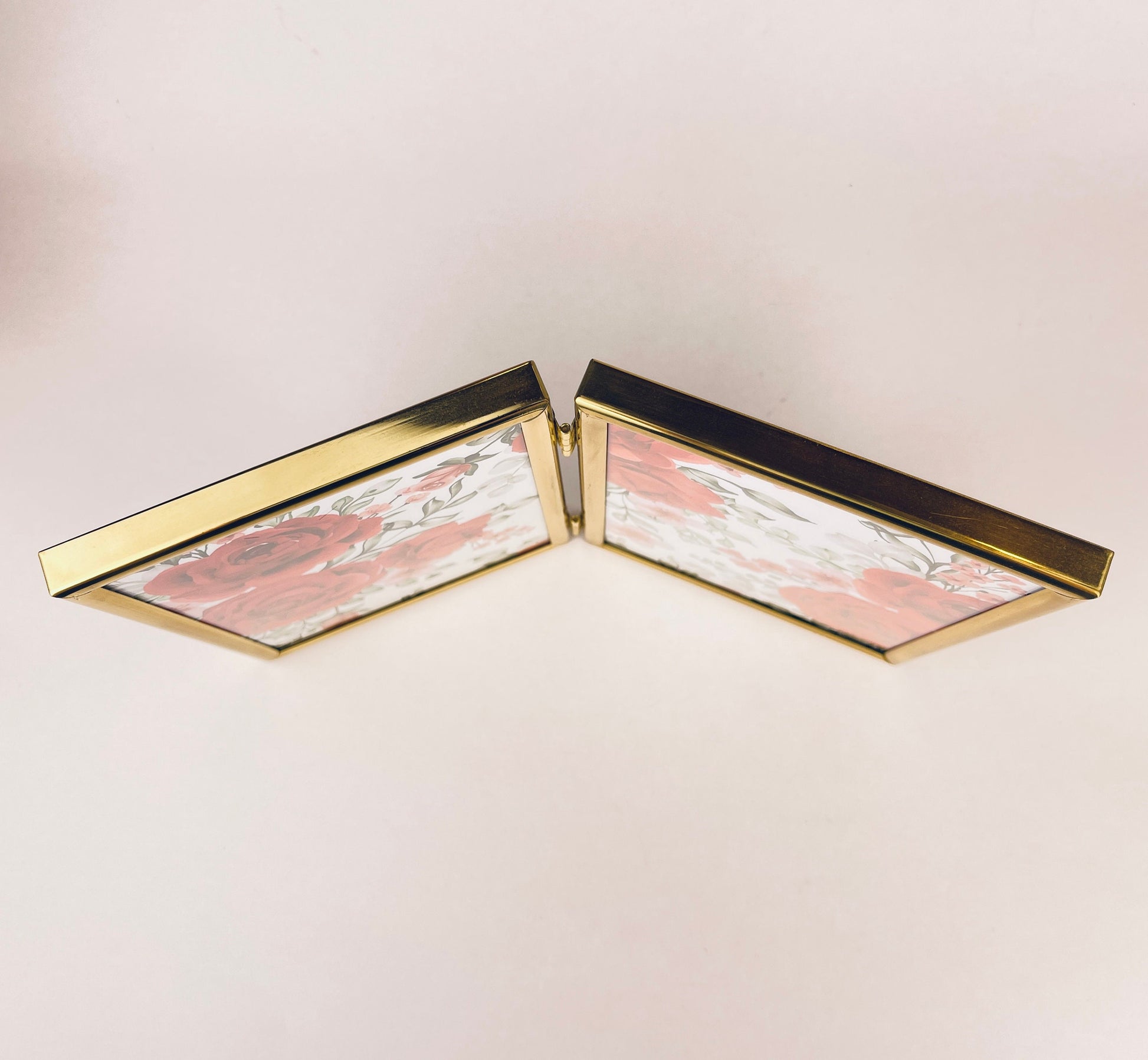 Product image for 'vintage solid brass gold tabletop picture frame books hand polished lacquer coated sold separately' (view a6529b)