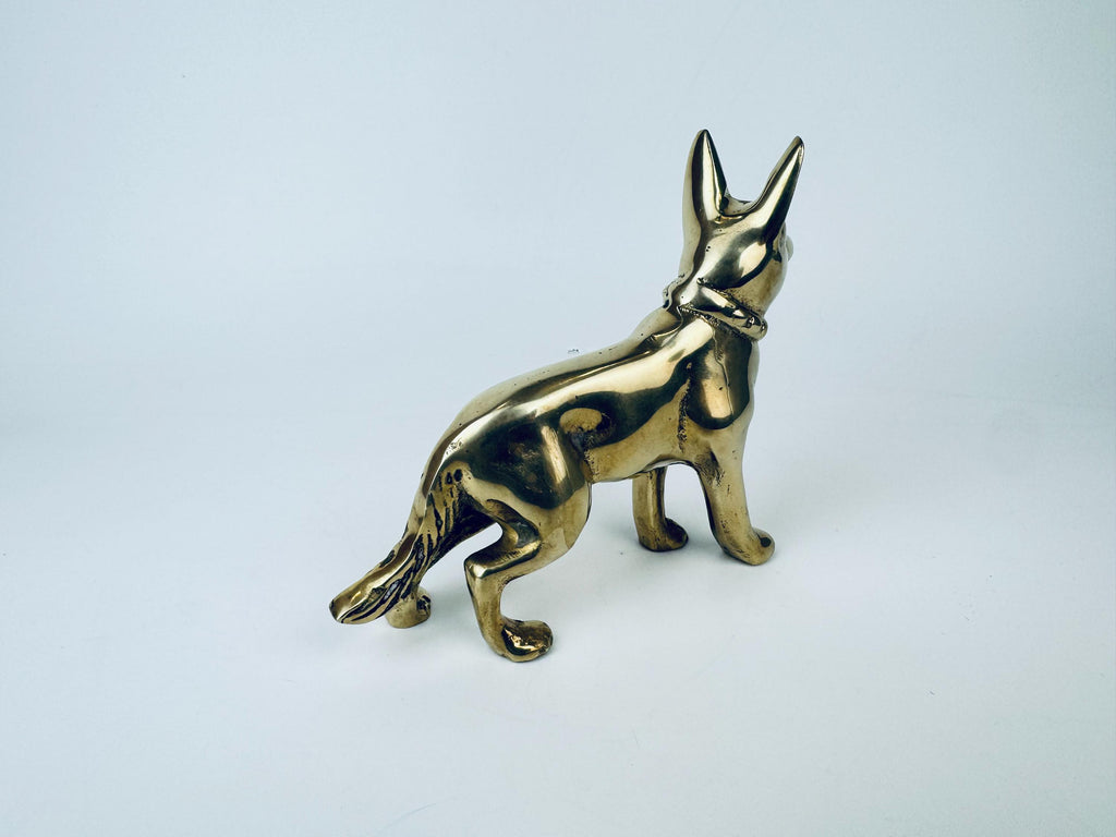 Product image for 'vintage solid brass german shepherd dog sculpture attractive aged metal patina' (view 0a75e1)